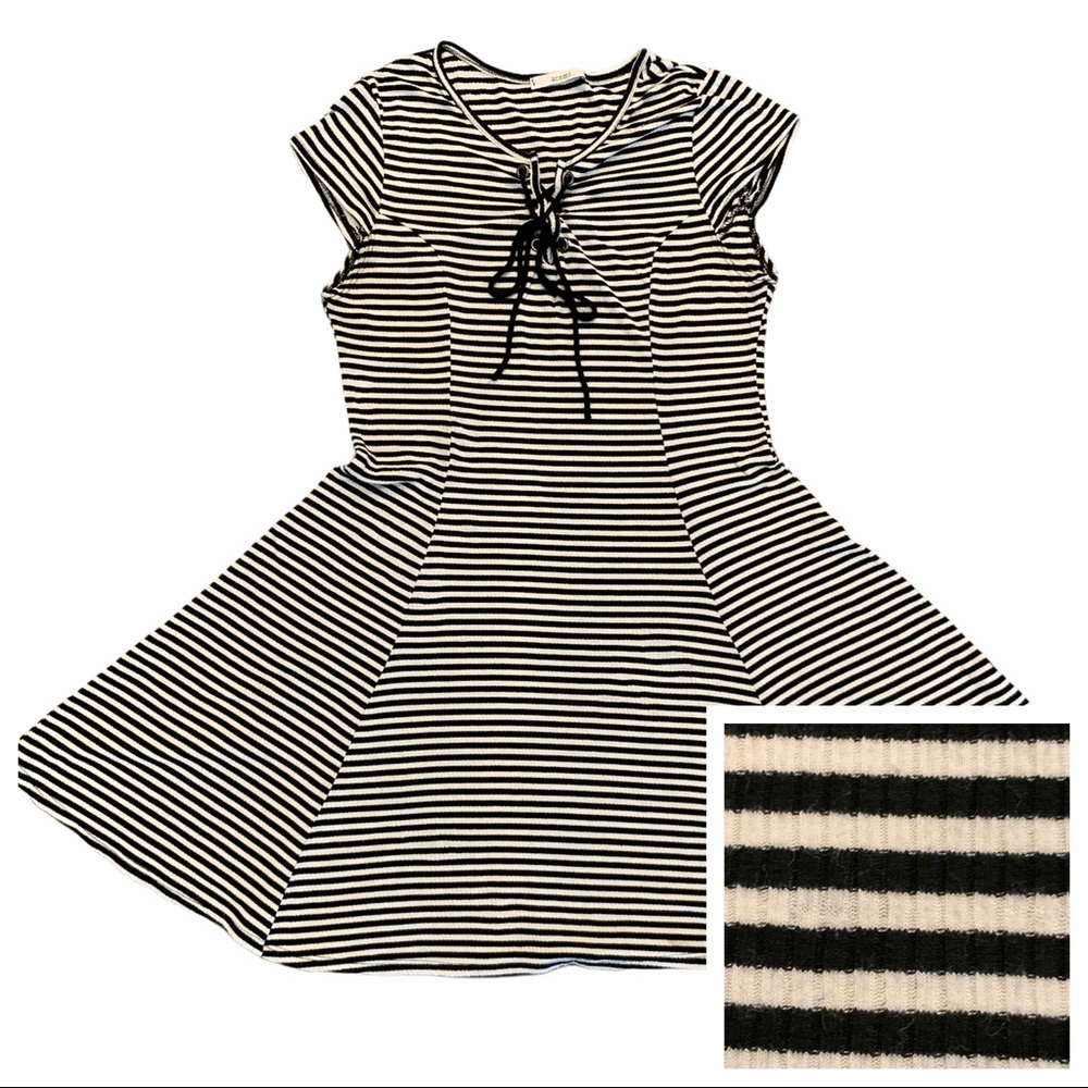 ACEMI Women’s Skater Dress Black & White Striped